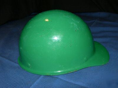 Green msa hard hat helmet