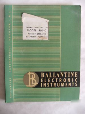 Ballantine labs 302-c voltmeter manual +schematic