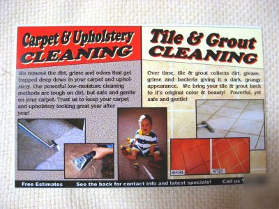 Postcards for marketing carpet & tile / grout cleaning