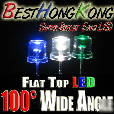 Green led set of 500 super bright 5MM wide 100 deg f/r