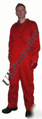 Red stud front boiler suit, overall, workwear -small