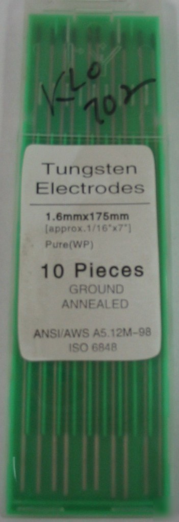 New tungsten electrodes 1/16