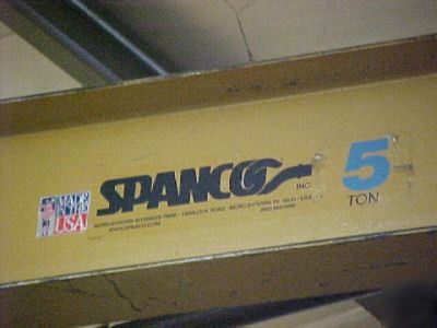 Spanco 5 ton a-series gantry with 5 ton detroit hoist