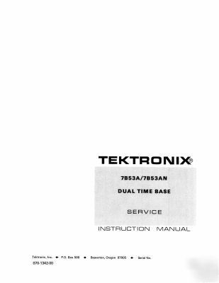 Tek tektronix 7B53A 7B53AN operation & service manual