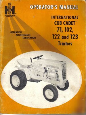 International cub cadet 71,102,122,&123 tractor manual 