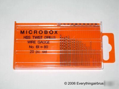 Microbox precision hss twist drill set no. 61 - 80