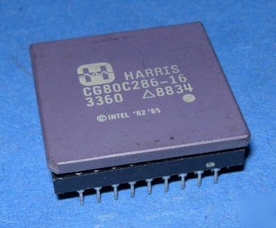 Cpu CG80C286-10 harris pga gold vintage 80C286 w/socket