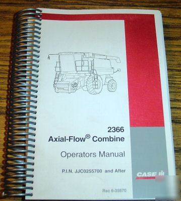 Case ih 2366 axial flow combine operators manual