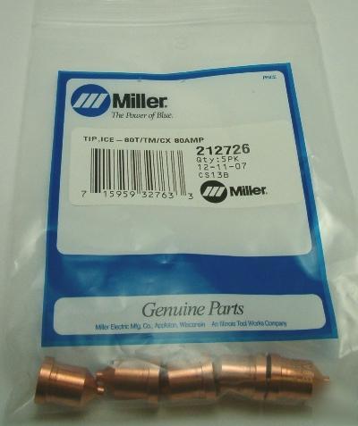 Miller 212726 tip plasma cutter pkg = 5