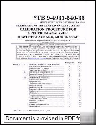 Agilent hp 3585B spectrum analyzer calibration manual