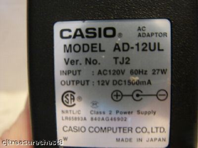 Casio model ad 12UL TJ2 ac/dc adaptor #14