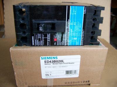 New siemens ED43B020 3POLE 20AMP 480V circuit breaker 