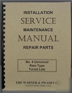 Warner & swasey no 4 turret lathe service manual