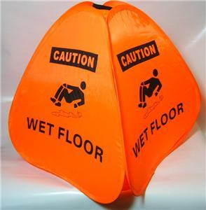 4 - caution wet floor signs pop up folding safety cone