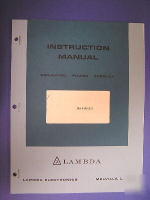 Lambda les-f series operation & service manual