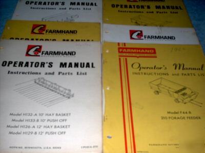 Farmhand operators manuals 210,220, feeder,440 p/box(+)