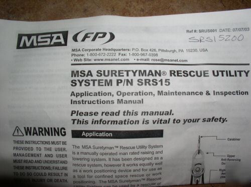 Msa suretyman - rescue utility system