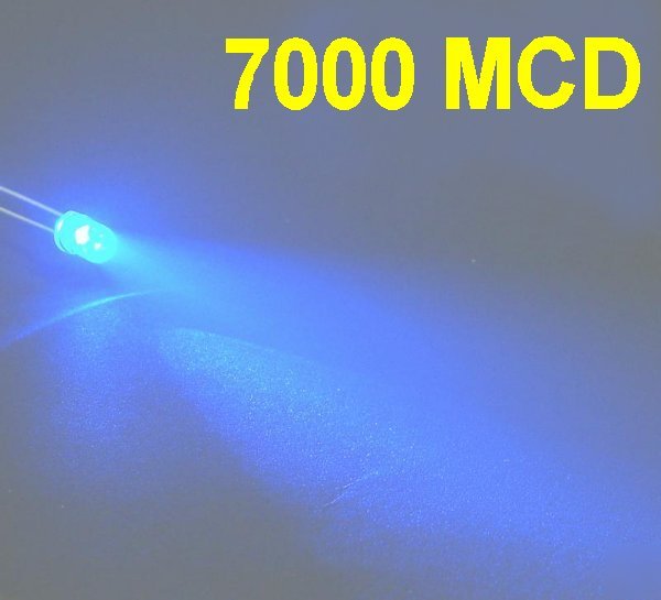 New 50 x blue 5MM 7000MCD led lamp super bright leds