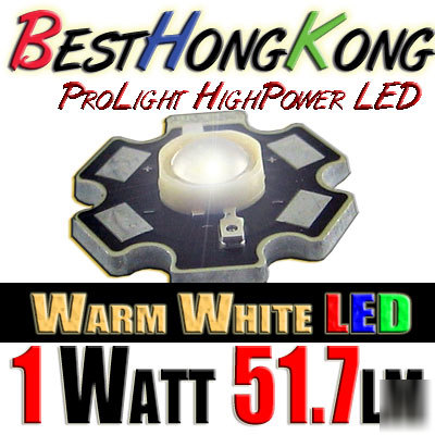 High power led set of 2 prolight 1W warm white 52 lm