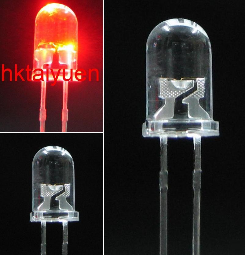 50X 5MM red flash led 5000MCD bulb lamp free resistors