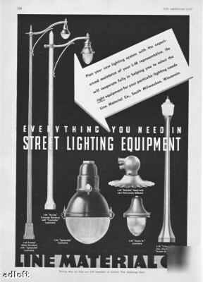 1938 street lighting equipment line material co. ad