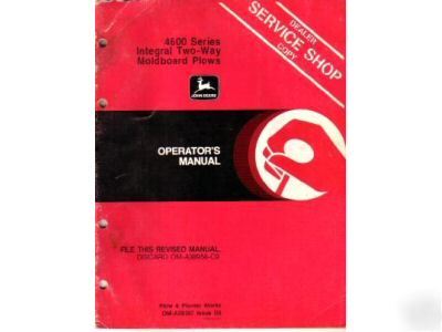 John deere 4600 two-way moldboard plow operators manual