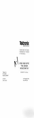 Tek tektronix OF150 operation manual