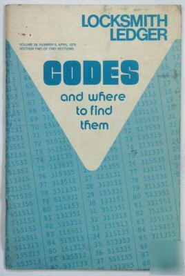 Codes where to find them - locksmith ledger code book