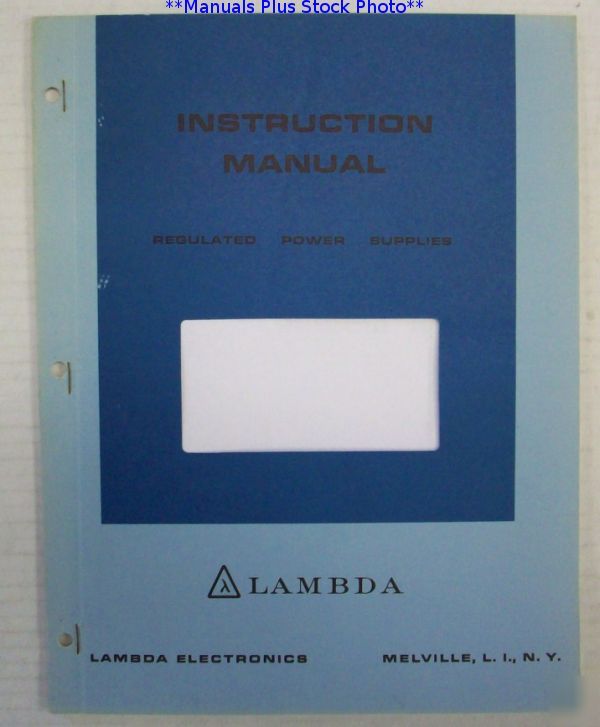 Lambda lds-w series op/service manual - $5 shipping 