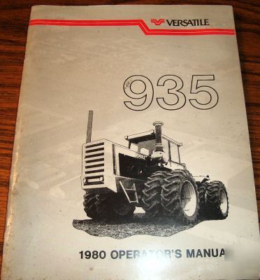 Versatile 935 tractor operator's owners manual