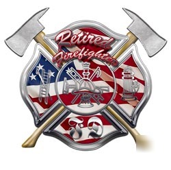 Firefighter retired decal reflective 2