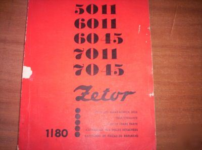 Zetor 5011 to 7045 tractor parts catalogue