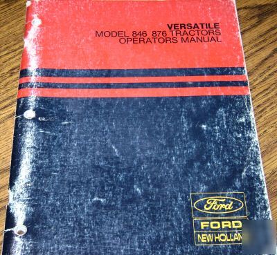 Versatile 846 876 tractor operators manual 