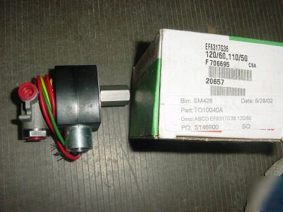 Asco EF8317G36 1/4 npt w/ 120 vac valve air water 8317