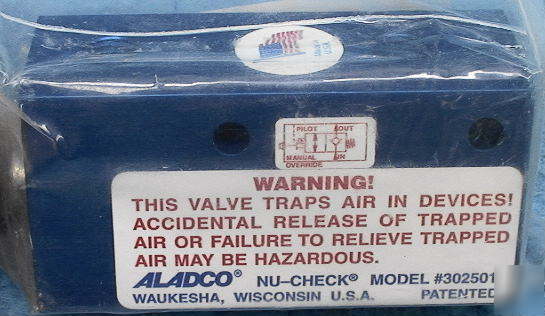 Nu-check 302501 air pneumatic cylinder pilot check valv