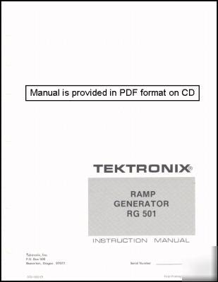 Tek tektronix RG501 rg 501 operation & service manual