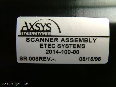 Axsys technologies scanner assembly 2014-100-00