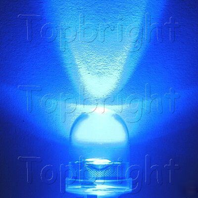 New 1000PCS 10MM 40Â° 5-chips blue led 100MA 130,000MCD 