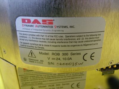 Dynamic automated systems das robot rob 300 series