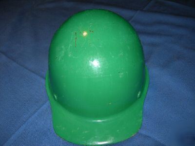 Green msa hard hat helmet