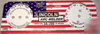 Lincoln welder sa-200-163 american flag control plate