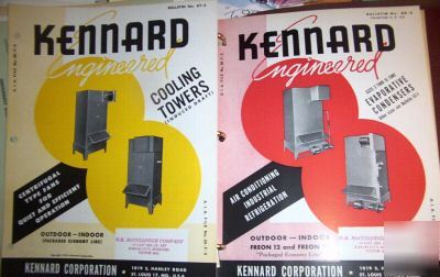 10 vintage 1950's kennard heat & a/c bulletins, catalog