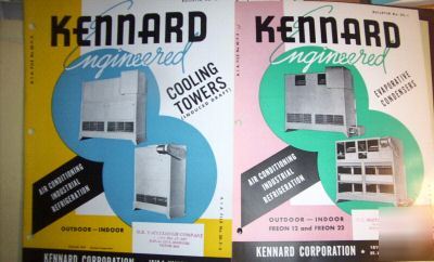 10 vintage 1950's kennard heat & a/c bulletins, catalog