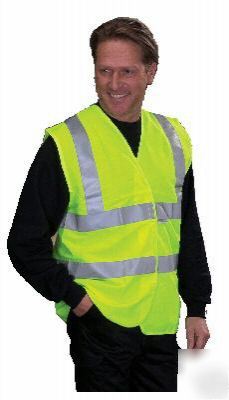 Hi vis viz 2 bands yellow vest jacket waistcoat - small