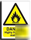 Highly flam. mat.sign-adh.vinyl-200X250MM(wa-046-ae)