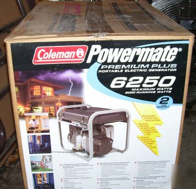 New 6250 coleman powermate plus generator briggs engine