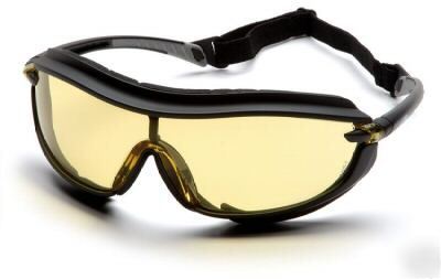 New pyramex XS3 plus amber antifog safety goggles