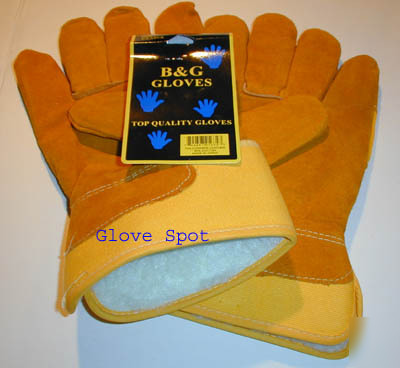 10 pairs lined leather palm gloves blowout deal x-large