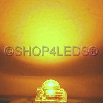 50PCS 5MM 11000MCD super flux yellow led free resistor