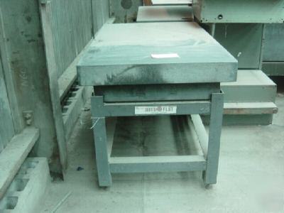 Granite surface plate with heavy metal stand 3FT x 5FT.